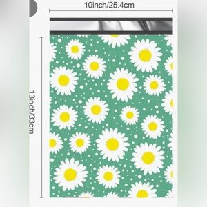 10ct Green Daisy PolyMailers 10x13